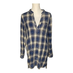 Dylan Plaid Flannel Tunic Top‎ Dress Long Sleeves